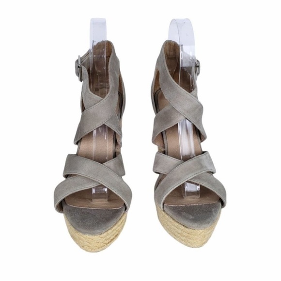 Raye Womens Harlow Olive Suede Block Heel Espadrille Size 8.5, GOOD condition - Picture 3 of 6